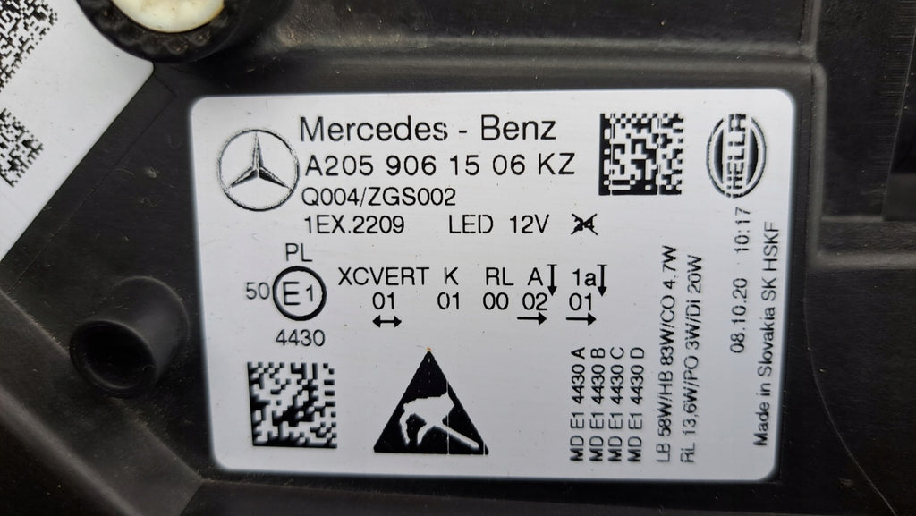 Frontscheinwerfer Mercedes-Benz W205 A2059061506KZ LED Links Headlight SCH5777084888hy