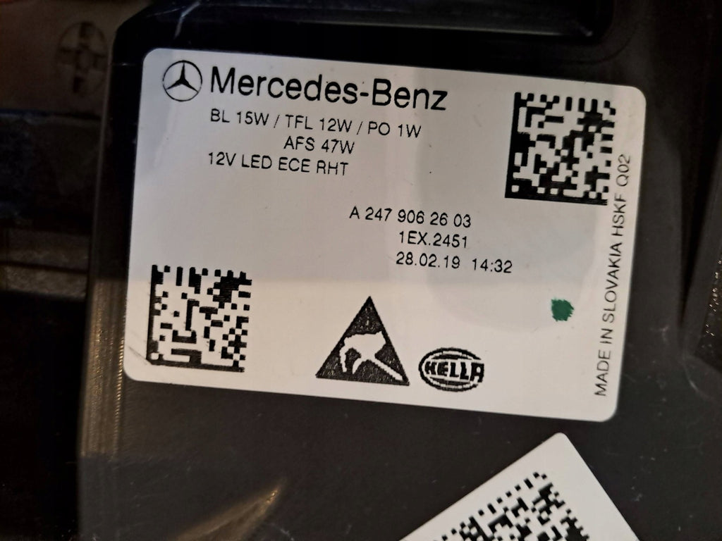 Frontscheinwerfer Mercedes-Benz W247 A2479062603 Rechts Scheinwerfer Headlight SCH3940603953hz