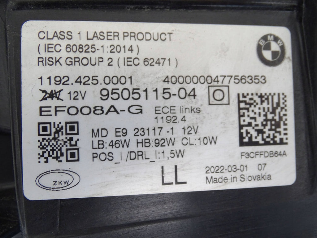 Frontscheinwerfer BMW 4 G22 G82 G26 9505115 Laser Links Scheinwerfer Headlight SCH3251600384xx