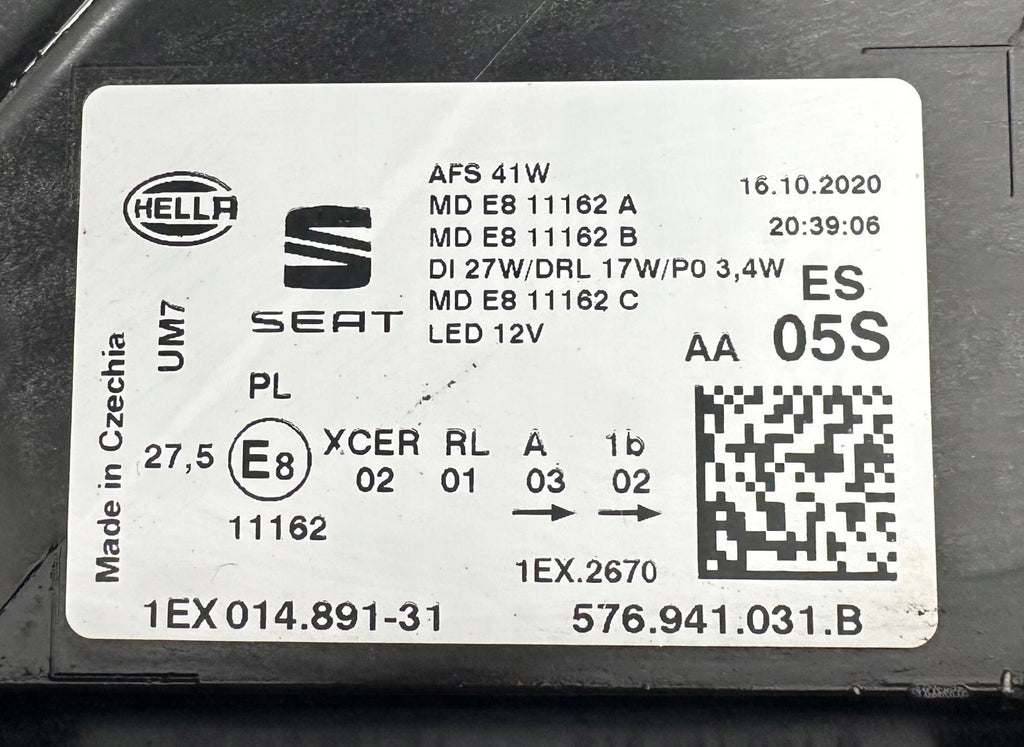 Frontscheinwerfer Cupra Ateca 576941031B Links Scheinwerfer Headlight SCH2865562842hh