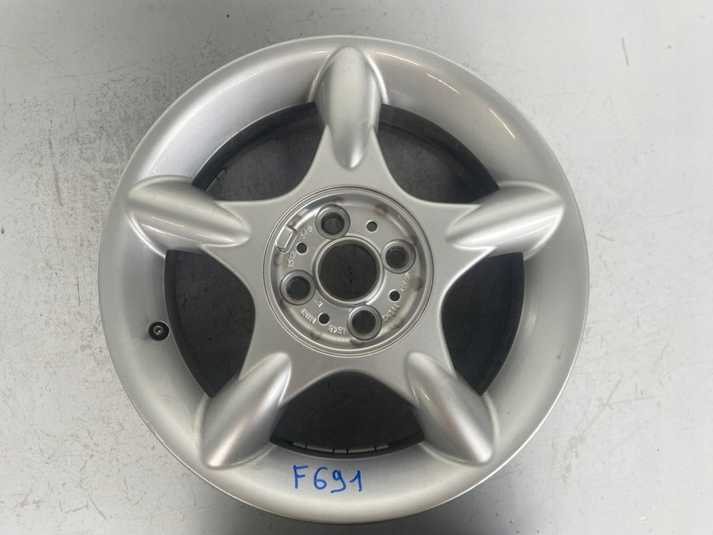 1x Alufelge 16 Zoll 6.5" 4x100 48ET Glanz Silber Mini R50 Rim Wheel FEL2300938827cu