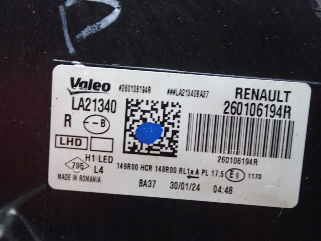Frontscheinwerfer Dacia Duster 260106194R LED Rechts Scheinwerfer Headlight SCH7725252800vp