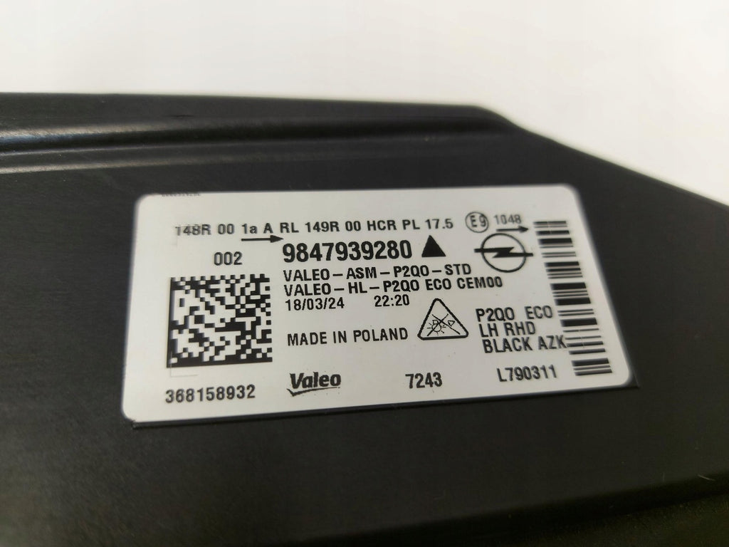 Frontscheinwerfer Opel 9847939280 Links Scheinwerfer Headlight