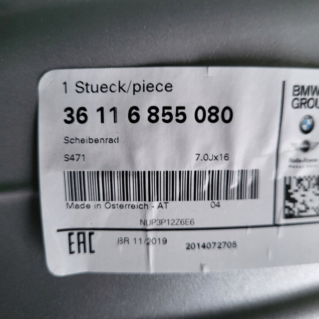 1x Alufelge 16 Zoll 7.0" 5x112 52ET 6855080 BMW F45 1 F40 Rim Wheel FEL9414616011xp