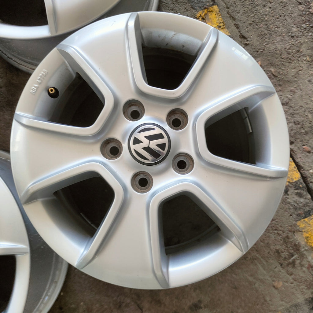 4x Alufelge 16 Zoll 6.5" 5x120 62ET Glanz Silber 2H0071496 VW Amarok Rim Wheel FEL3625633769xc