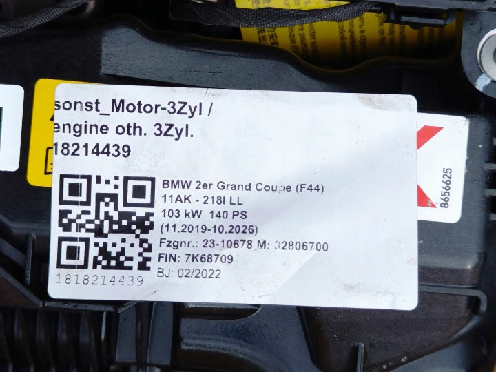 Motor BMW F44 F45 F48 F40 F46 B38A15A 1.5 200Km 2022 Diesel Engine Komplett MOT4575264545zm