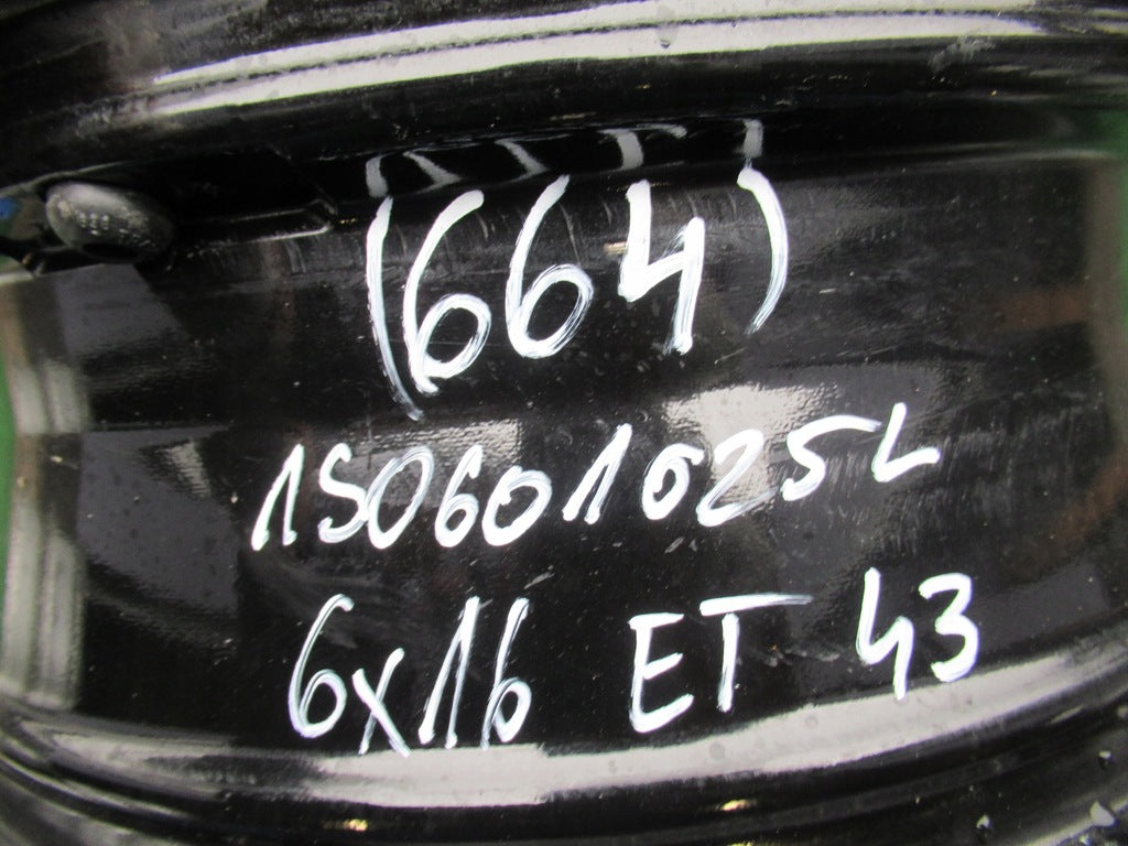 1x Alufelge 16 Zoll 6.0" 4x100 43ET Glanz Schwarz 1S0601025 Skoda Citigo Up! FEL2328167222cz