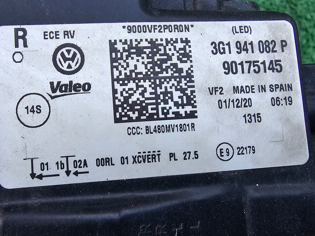 Frontscheinwerfer VW Passat B8 3G1941082P Full LED Rechts Scheinwerfer Headlight SCH1335200743wj