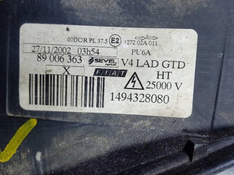 Frontscheinwerfer Fiat Ulysse 1494328080 Xenon Links Scheinwerfer Headlight