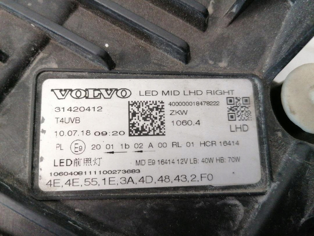 Frontscheinwerfer Volvo Xc60 31420412 LED Rechts Scheinwerfer Headlight SCH8770876875hh