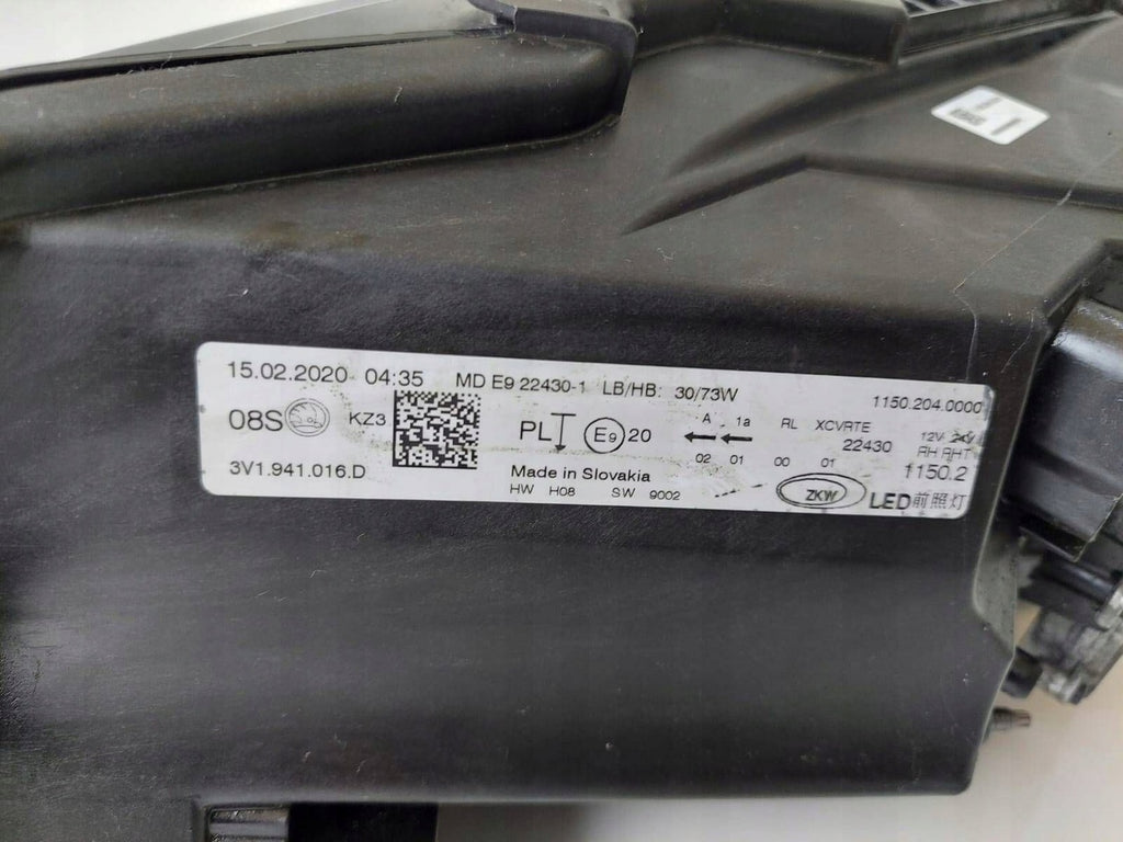 Frontscheinwerfer Skoda Superb III 3V1941016D Rechts Scheinwerfer Headlight