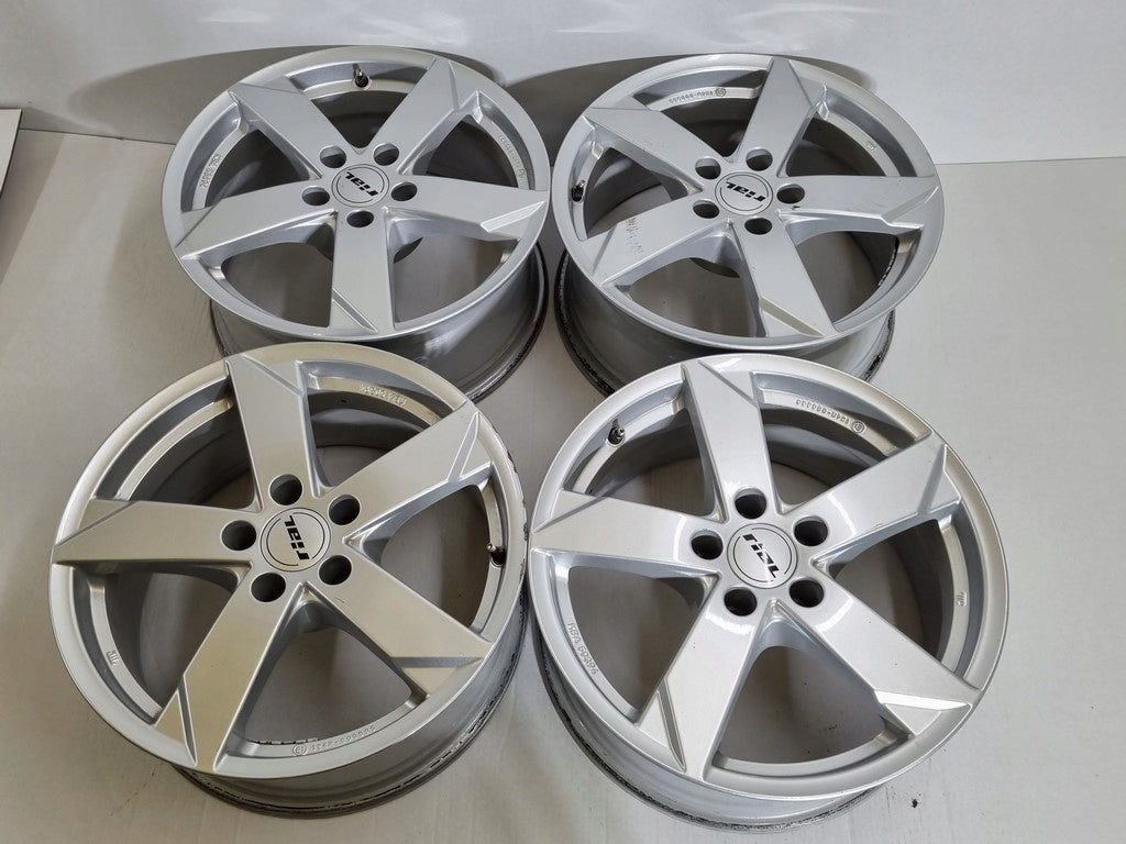 4x Alufelge 17 Zoll 7.5" 5x112 28ET Glanz Silber Audi Rim Wheel FEL2218018472re