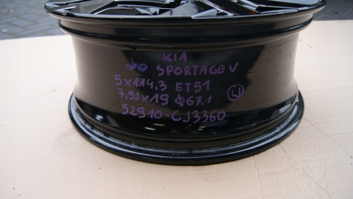1x Alufelge 19 Zoll 7.5" 5x114.3 52910CJ3360 Kia Rim Wheel FEL9687444274pm