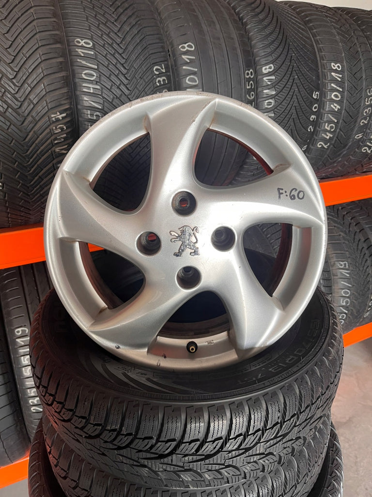1x Alufelge 15 Zoll 6.0" 4x108 28ET Glanz Silber Peugeot Rim Wheel FEL7266336343ra