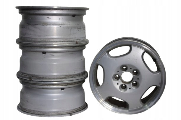 4x Alufelge 16 Zoll 7.0" 5x112 37ET Glanz Silber A2084010102 Mercedes-Benz W210 FEL2354113835vg