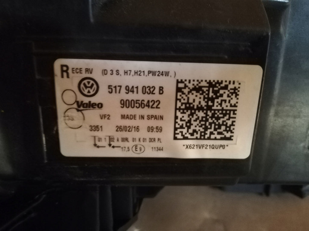 Frontscheinwerfer VW Sportsvan 517941032 Xenon Rechts Scheinwerfer Headlight