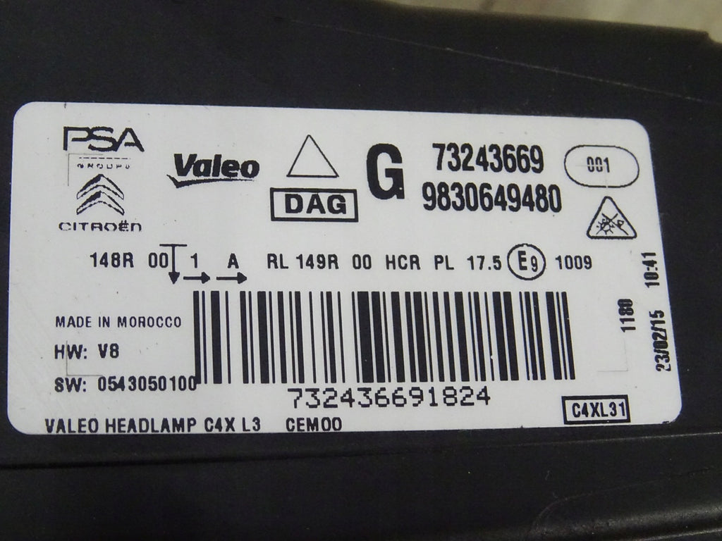 Frontscheinwerfer Citroën C4 III 9830649480 Links Scheinwerfer Headlight