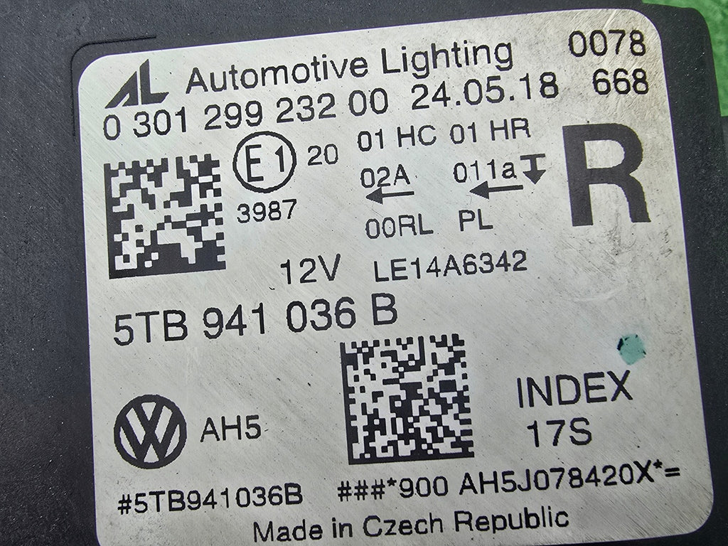 Frontscheinwerfer VW Touran 5TB941036B Full LED Rechts Scheinwerfer Headlight SCH6564221041mw