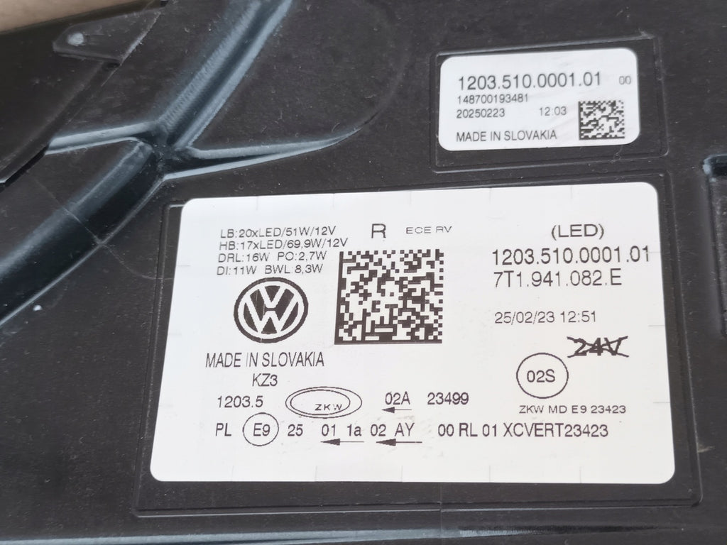 Frontscheinwerfer VW Multivan Transporter 7T1941082E Rechts Headlight SCH4323218130vd