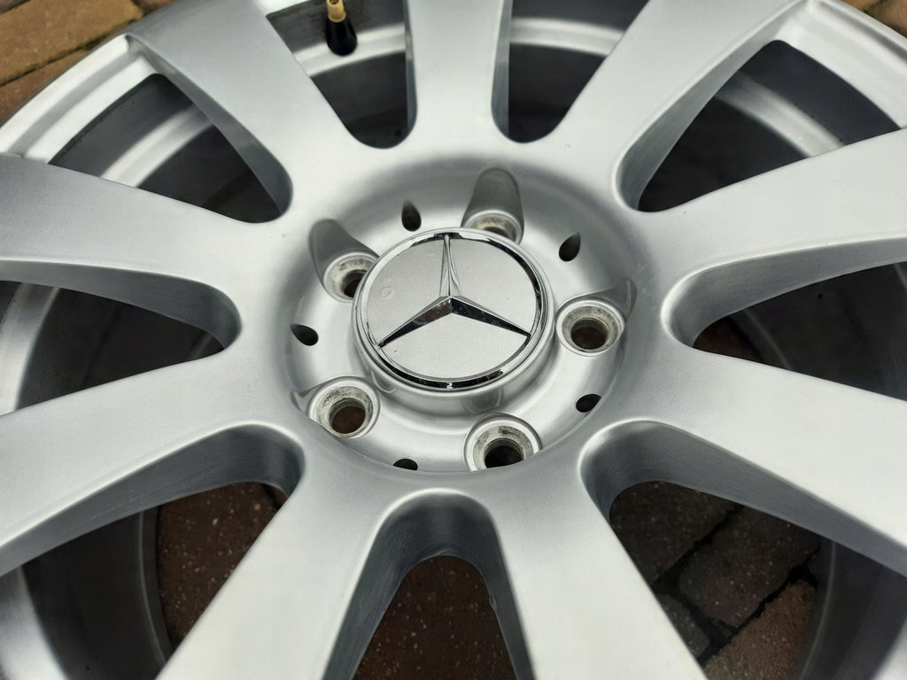1x Alufelge 16 Zoll 7.5" 5x112 45,5ET Silber A2124010102 Mercedes-Benz Rim Wheel