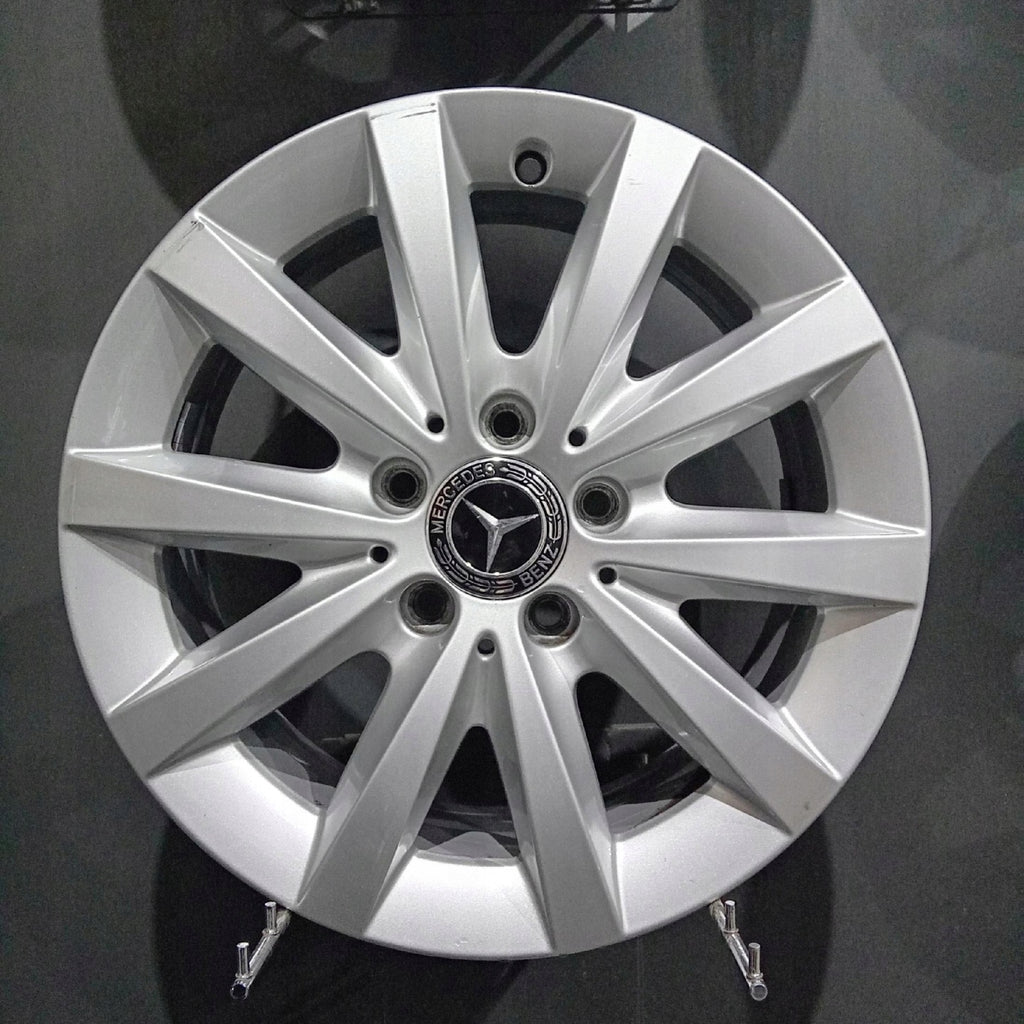 4x Alufelge 16 Zoll 6.5" 5x112 49ET Glanz Silber Mercedes-Benz W246 Rim Wheel FEL2407316135fq