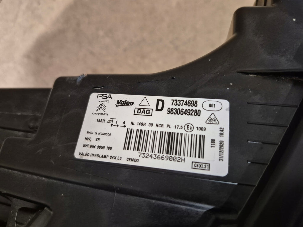 Frontscheinwerfer Citroën C4 9830649280 LED Rechts Scheinwerfer Headlight SCH2068537060gf
