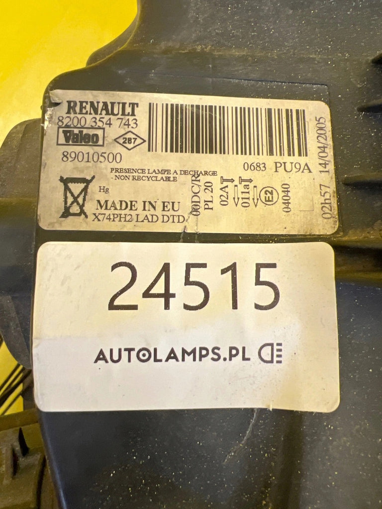 Frontscheinwerfer Renault Laguna II 8200354743 Xenon Rechts Headlight SCH5196312789xc