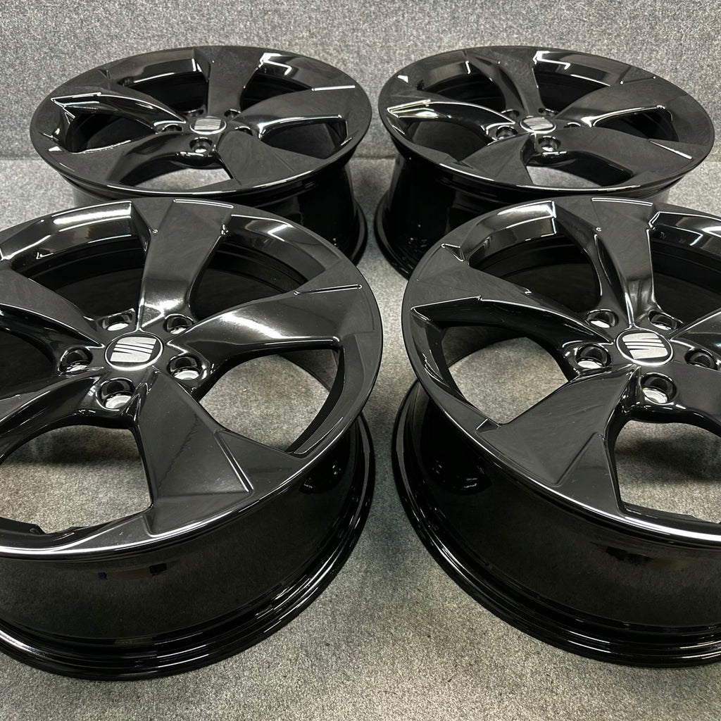 4x Alufelge 18 Zoll 7.5" 5x112 46ET Glanz Schwarz 5FA601025B Seat Leon Rim Wheel FEL4205853868cn