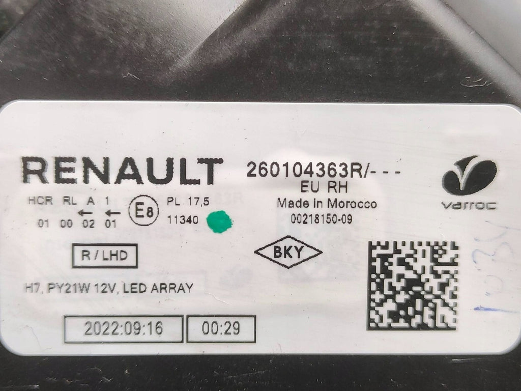 Frontscheinwerfer Dacia Sandero III 260104363R Rechts Scheinwerfer Headlight