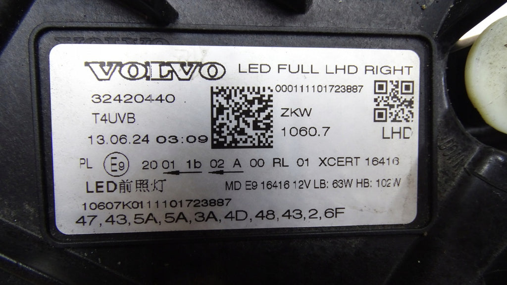 Frontscheinwerfer Volvo Xc60 II 32420440 LED Rechts Scheinwerfer Headlight SCH7235224914vc