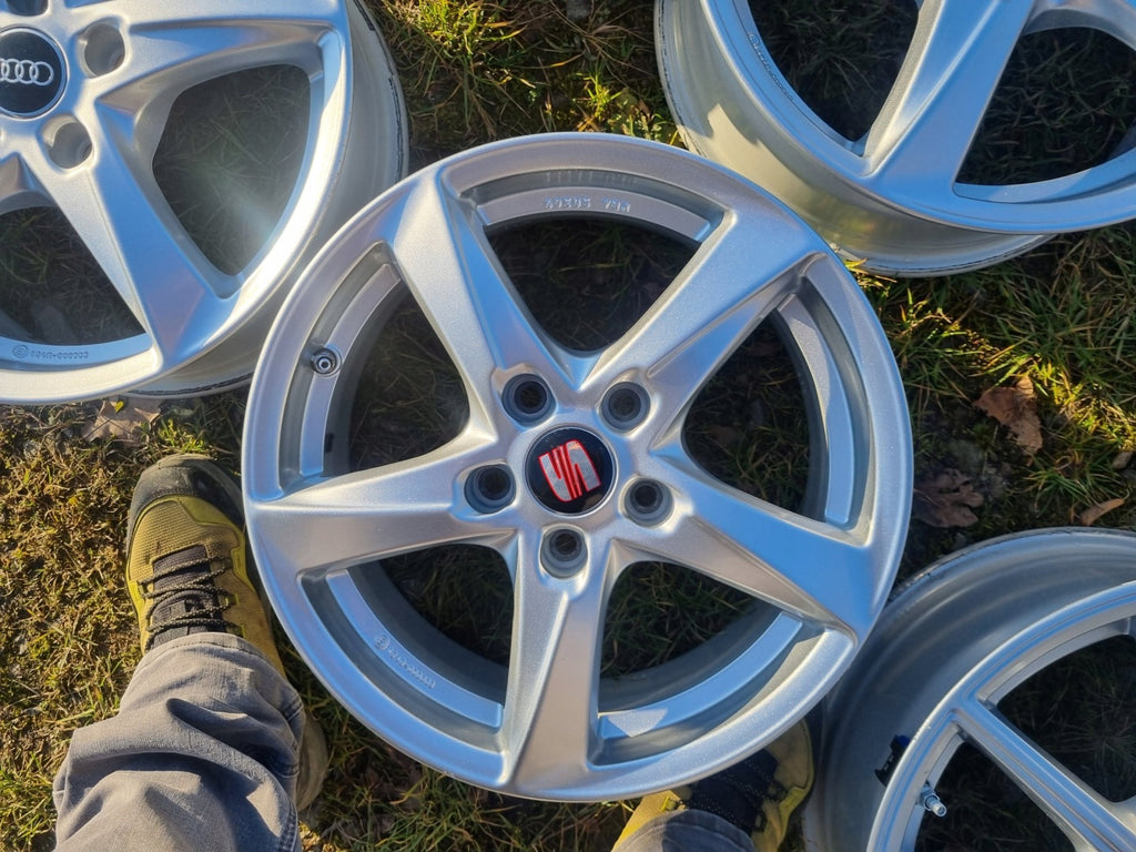 4x Alufelge 16 Zoll 6.5" 5x112 46ET Glanz KBA50369 VW Golf Rim Wheel FEL8723928867lg