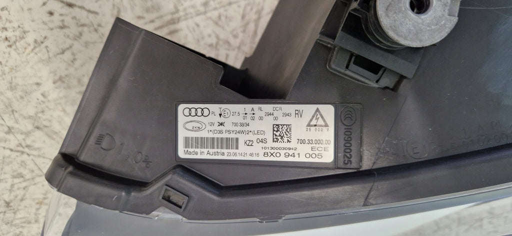 Frontscheinwerfer Audi A1 8X0941005 Xenon Links Scheinwerfer Headlight SCH9122173417jh