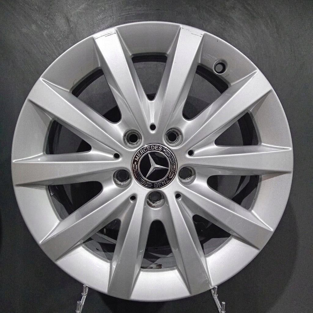 4x Alufelge 16 Zoll 6.5" 5x112 49ET Glanz Silber Mercedes-Benz W246 Rim Wheel FEL2407316135fq