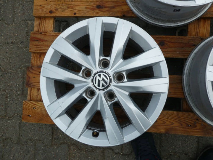4x Alufelge 16 Zoll 6.5" 5x120 51ET Glanz Silber 7E0601025N VW T6 T5 Rim Wheel FEL6578139214dw