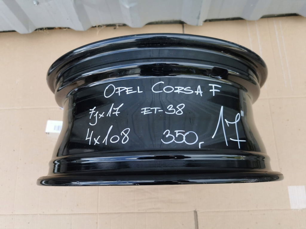 1x Alufelge 17 Zoll 7.0" 4x108 38ET Glanz Schwarz 9332281680 Opel Corsa F FEL9440706088vk