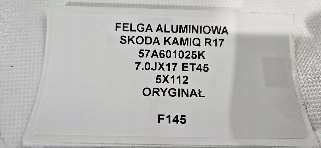 1x Alufelge 17 Zoll 7.0" 5x112 45ET 57A601025K Skoda Kamiq Rim Wheel FEL4635318942fb