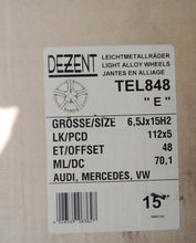 Laden Sie das Bild in den Galerie-Viewer, 4x Alufelge 15 Zoll 6.5" 5x112 48ET Glanz Silber TEL848 Rim Wheel FEL9351903131lo