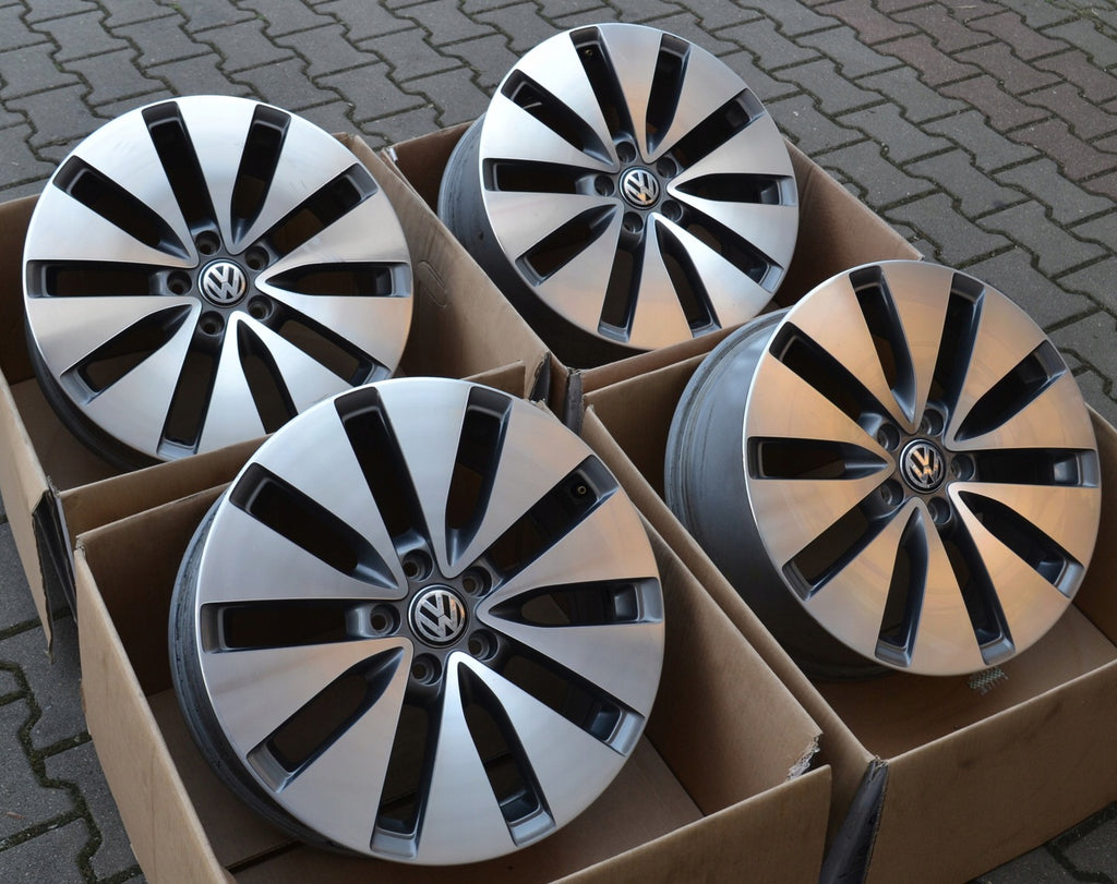 4x Alufelge 18 Zoll 7.5" 5x112 51ET Glanz Graphit 1K0601025 Mg Golf V Rim Wheel