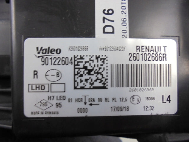 Frontscheinwerfer Renault Megane IV 260102686R Rechts Scheinwerfer Headlight SCH9839951615ee