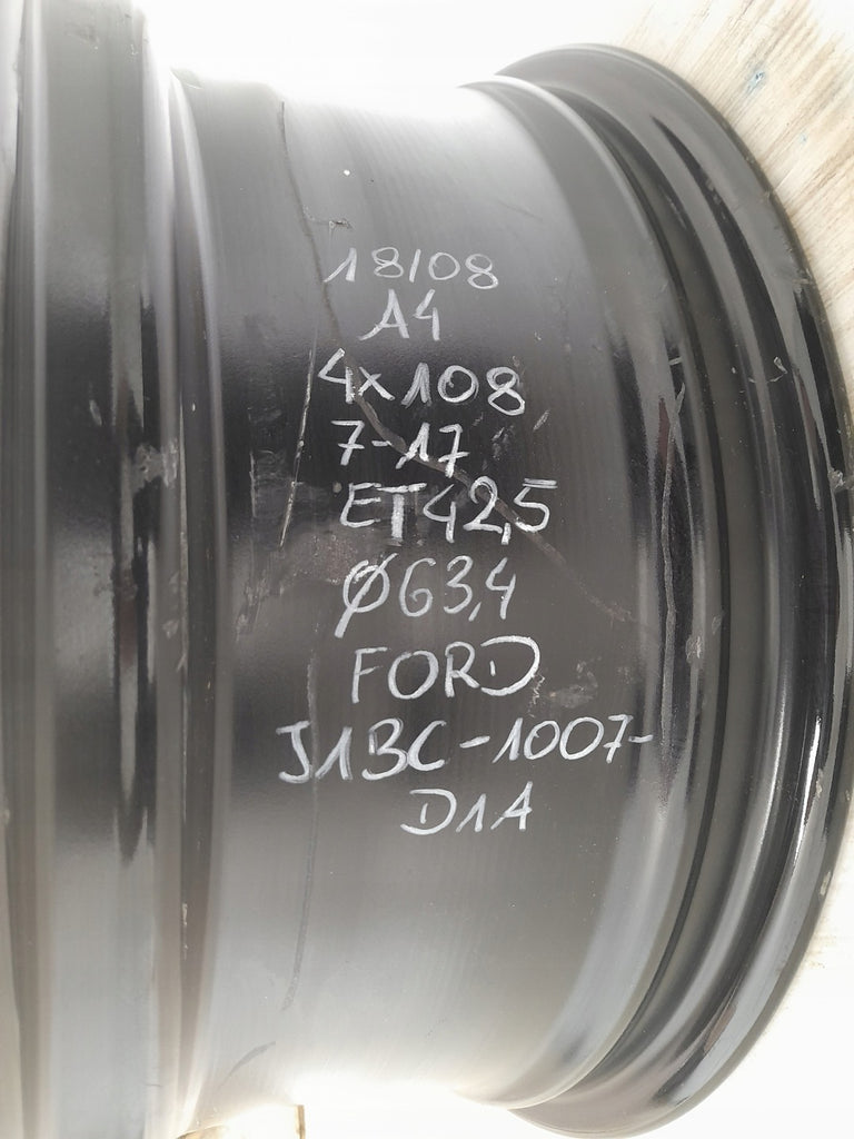 1x Alufelge 17 Zoll 7.0" 4x108 42 5ET Glanz Schwarz J1BC-1007-D1A Ford Rim Wheel FEL1607869935uf