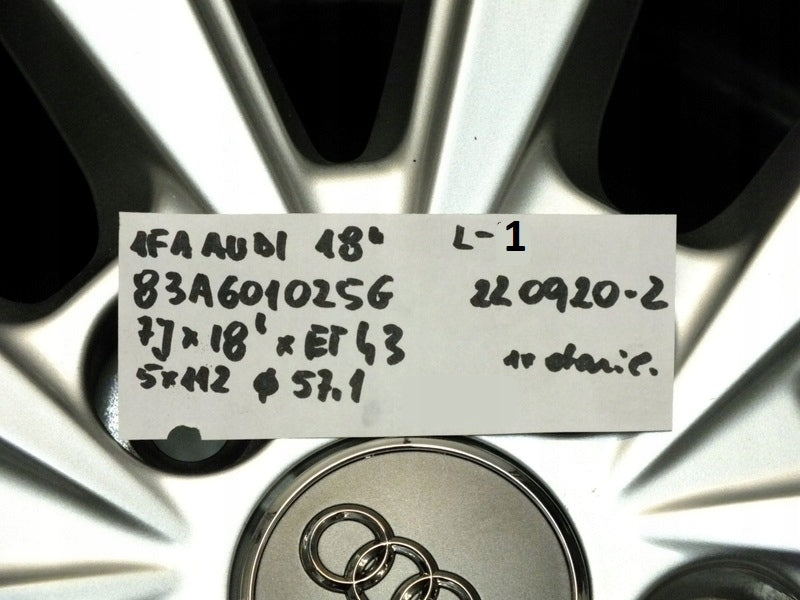 1x Alufelge 18 Zoll 7.0" 5x112 43ET Glanz Silber 83A601025 Audi Rim Wheel FEL7658501672hj