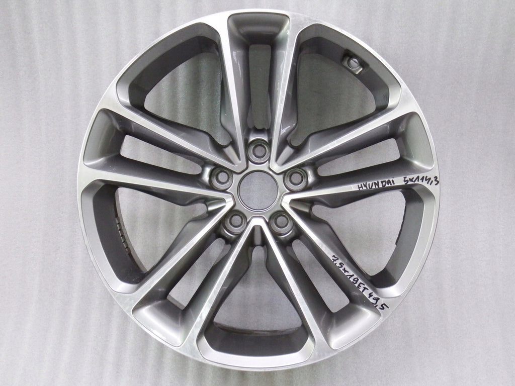 1x Alufelge 19 Zoll 7.5" 5x114.3 49ET Glanz Grau 52910-2W410 Hyundai Santa I Fe FEL6482987585pr