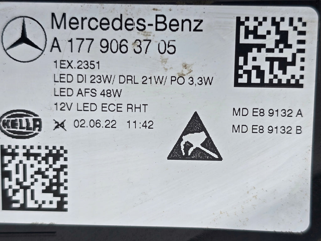 Frontscheinwerfer Mercedes-Benz W177 A1779063705 Links Scheinwerfer Headlight SCH2539084860cm