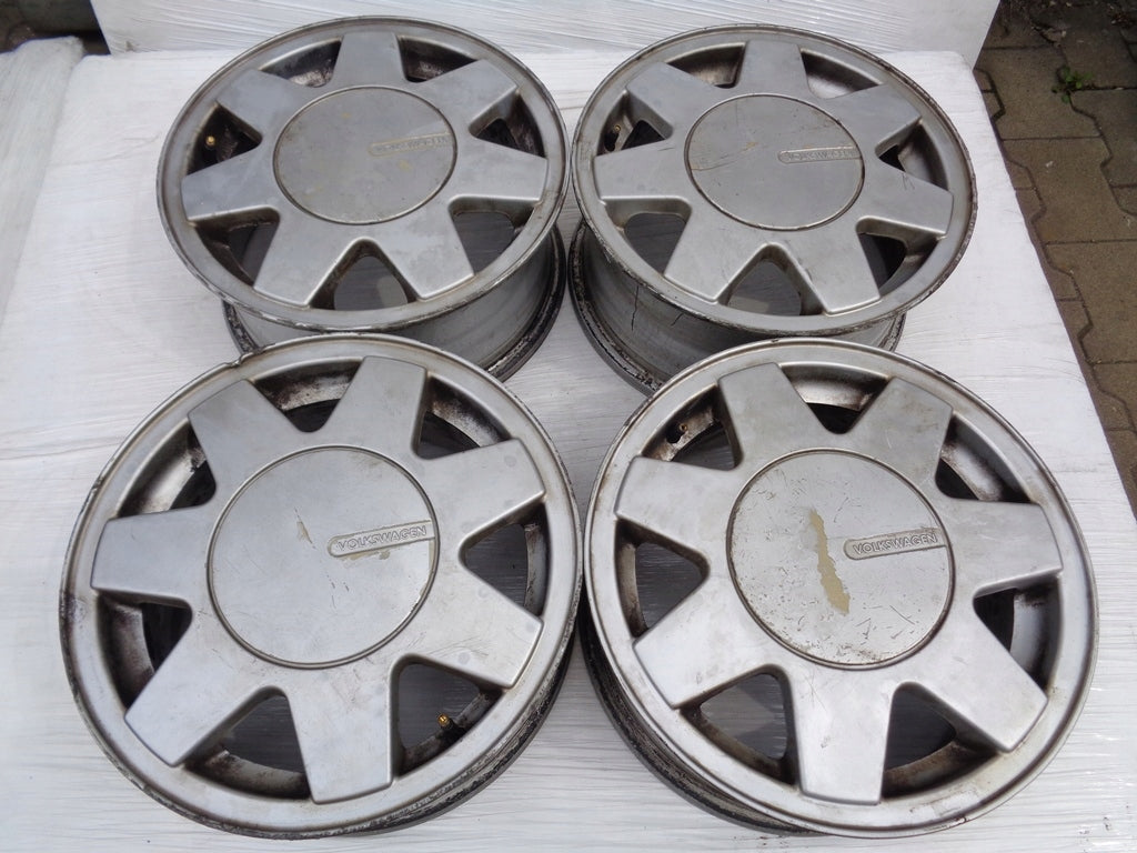 4x Alufelge 14 Zoll 6.0" 4x100 38ET Silber 357601025C VW Golf Iii Rim Wheel