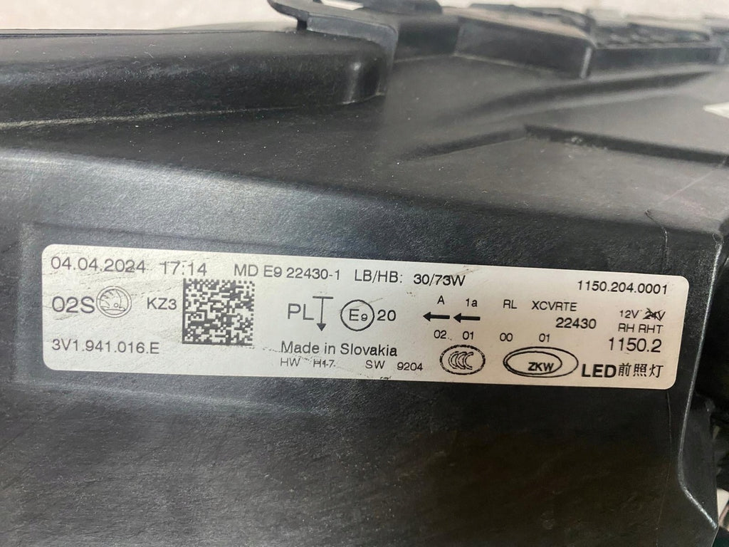 Frontscheinwerfer Skoda Superb III 3V1941016E LED Rechts Scheinwerfer Headlight