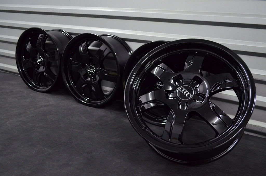4x Alufelge 17 Zoll 7.5" 5x112 28ET Glanz Schwarz Audi A4 B6 B7 Rim Wheel FEL4110679325ve