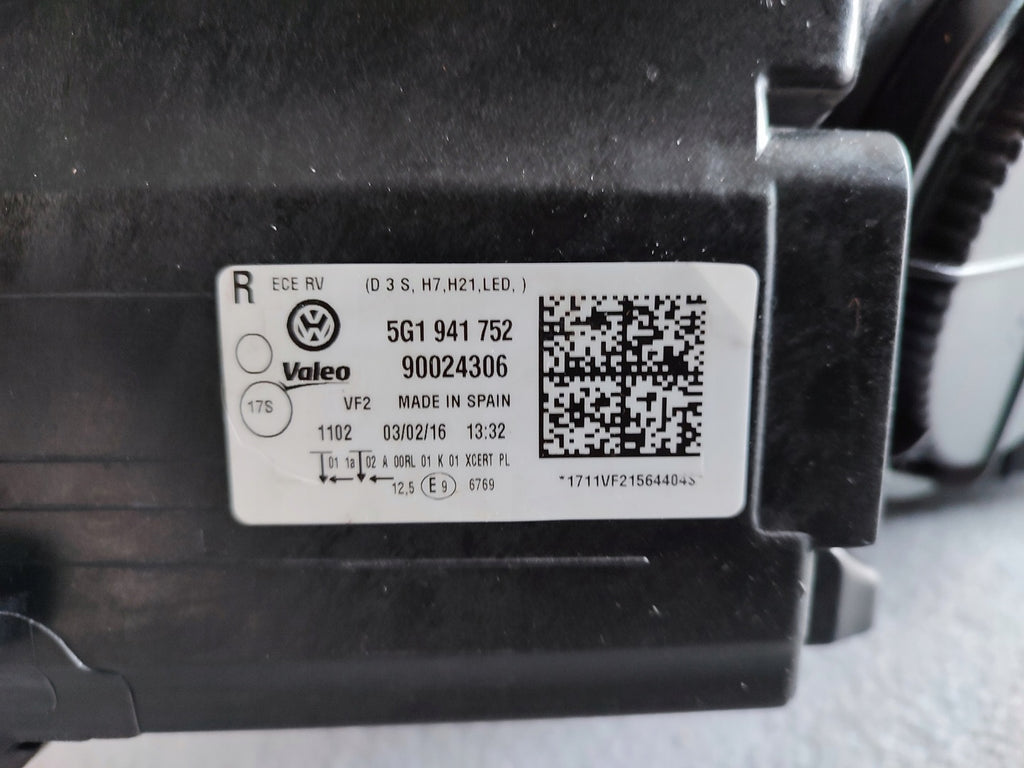 Frontscheinwerfer Audi Golf VII 5g1 5G19410752 LED Rechts Scheinwerfer Headlight