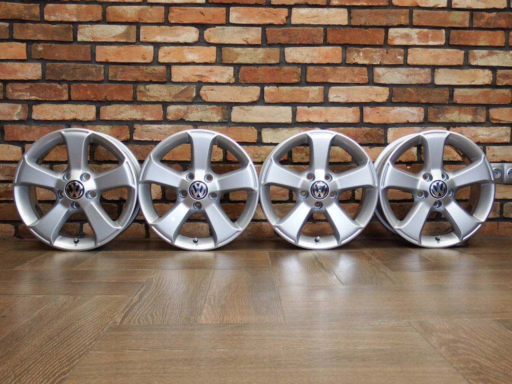 4x Alufelge 16 Zoll 6.5" 5x112 42ET Glanz Silber VW Scirocco Passat Rim Wheel FEL6199866324rl