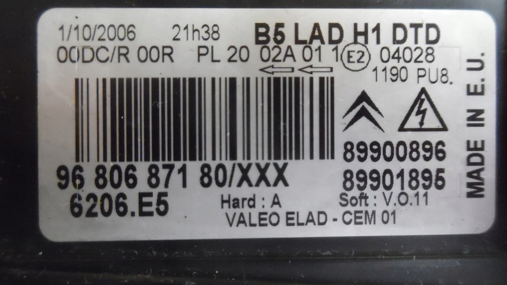 Frontscheinwerfer Citroën C4 9680687180 Xenon Rechts Scheinwerfer Headlight