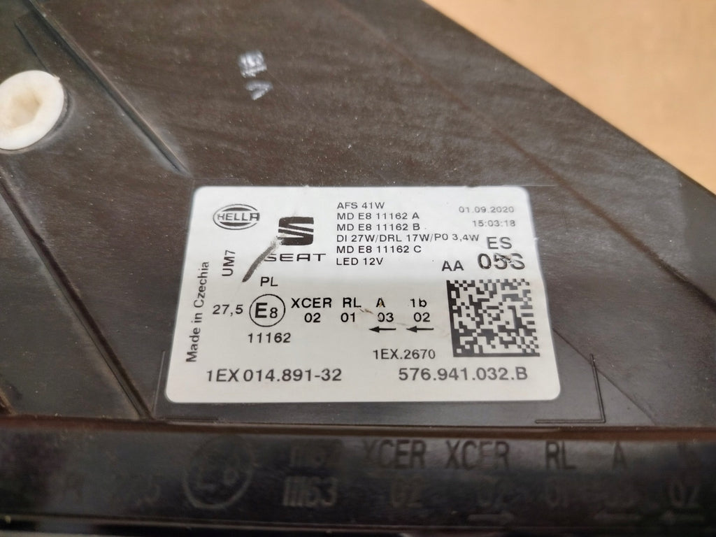 Frontscheinwerfer Seat Ateca 576941032B Full LED Rechts Scheinwerfer Headlight